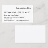 Carte de visite minimal et de base (Devant / Derrière)