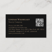 Carte De Visite Minimal Floral Black Botanical Beauty QR Code (Dos)