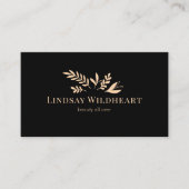 Carte De Visite Minimal Floral Black Botanical Beauty QR Code (Devant)