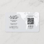 Carte De Visite Minimal Global Professionnel World Company Blanc (Dos)