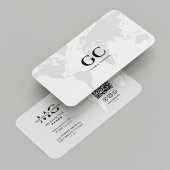Carte De Visite Minimal Global Professionnel World Company Blanc