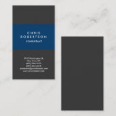 Carte de visite minimal gris bleu vertical (Devant / Derrière)