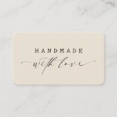 Carte De Visite Minimal Handmade with Love Script Custom Logo  (Devant)