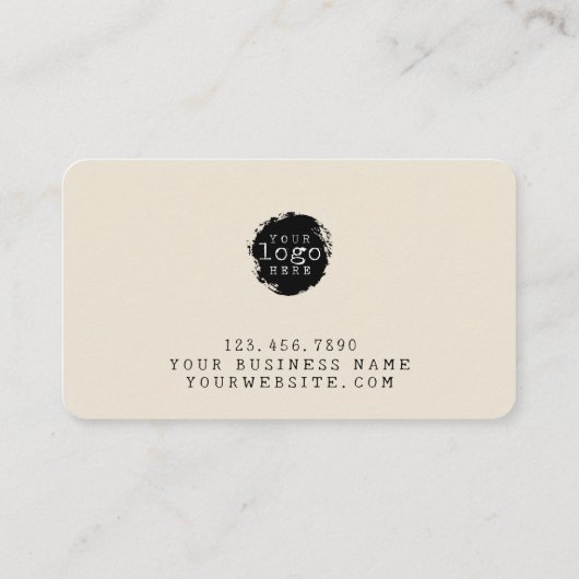 Carte De Visite Minimal Handmade with Love Script Custom Logo  (Dos)