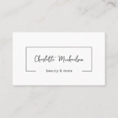 Carte De Visite Minimal Handwriting White QR Code (Devant)
