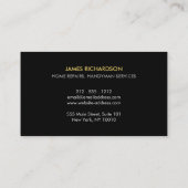 Carte De Visite Minimal Handyman Services Logo Black (Dos)