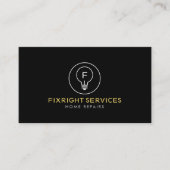 Carte De Visite Minimal Handyman Services Logo Black (Devant)