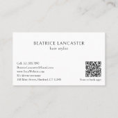 Carte De Visite Minimal Hello Typographie QR Code Moderne Élégant (Dos)