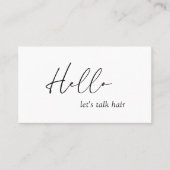 Carte De Visite Minimal Hello Typographie QR Code Moderne Élégant (Devant)