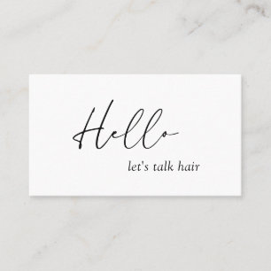 Carte De Visite Minimal Hello Typographie QR Code Moderne Élégant