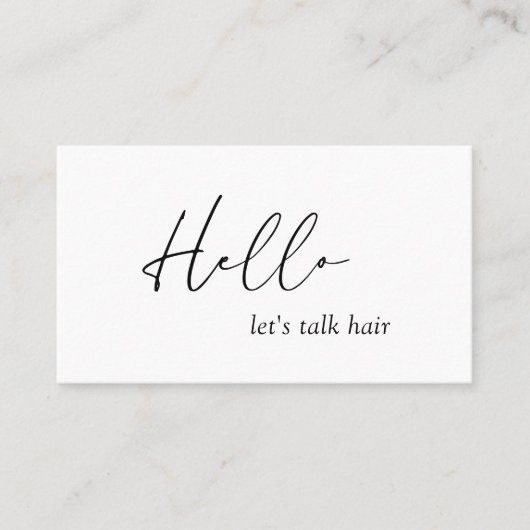 Carte De Visite Minimal Hello Typographie QR Code Moderne Élégant (Devant)