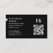 Carte De Visite Minimal Hi Noir Rouge Bleu Blanc Professionnel (Dos)