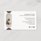 Carte De Visite Minimal Holistic Celestial Moon Photo Woodgrain (Dos)