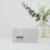 Carte De Visite MINIMAL initial simple cool moderne noir gris (Debout devant)