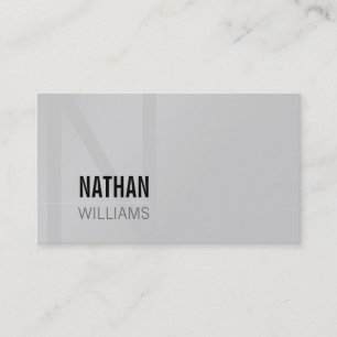 Carte De Visite MINIMAL initial simple cool moderne noir gris