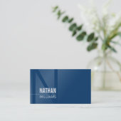 Carte De Visite MINIMAL initial simple moderne cool bleu foncé (Debout devant)
