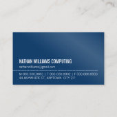 Carte De Visite MINIMAL initial simple moderne cool bleu foncé (Dos)