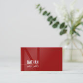 Carte De Visite MINIMAL initial simple moderne cool noir riche rou (Debout devant)