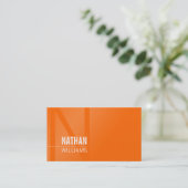 Carte De Visite MINIMAL initiale simple cool moderne clair orange (Debout devant)