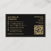 Carte De Visite Minimal Initials Black Script Professionnel (Dos)