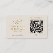 Carte De Visite Minimal Lash Extensions Aftercare Guide Sand Card  (Devant)