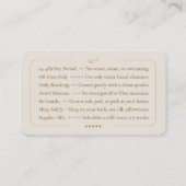 Carte De Visite Minimal Lash Extensions Aftercare Guide Sand Card  (Dos)