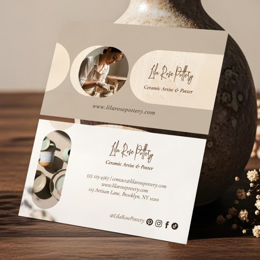 Carte De Visite Minimal Modern Abstract Photo Handmade Pottery