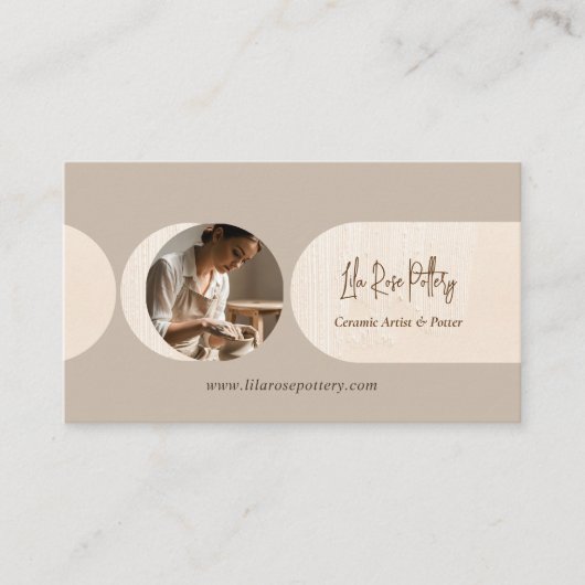 Carte De Visite Minimal Modern Abstract Photo Handmade Pottery (Devant)