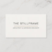 Carte De Visite Minimal Modern Architect | QR Code Warm White (Devant)