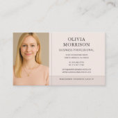 Carte De Visite Minimal Modern Blush Pink Photo  (Devant)