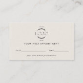 Carte De Visite Minimal Modern cream scrip matching Appointment (Dos)