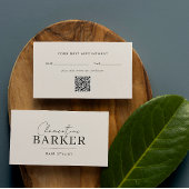 Carte De Visite Minimal Modern cream scrip matching Appointment