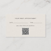 Carte De Visite Minimal Modern cream scrip matching Appointment (Dos)