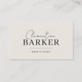 Carte De Visite Minimal Modern cream scrip matching Appointment (Devant)