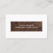 Carte De Visite Minimal Modern Elegant Woodgrain Photo QR Code (Dos)