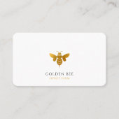 Carte De Visite Minimal Modern Faux Gold Bee Honey Bee (Devant)