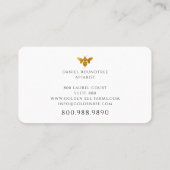 Carte De Visite Minimal Modern Faux Gold Bee Honey Bee (Dos)