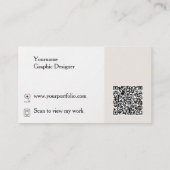Carte De Visite Minimal Modern Graphic Designer QR Code (Dos)