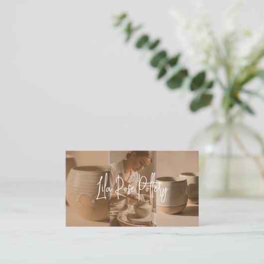 Carte De Visite Minimal Modern hand Made Pottery Photo Collage (Debout devant)