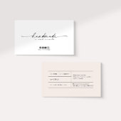 Carte De Visite Minimal Modern Handmade Price Tag