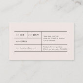 Carte De Visite Minimal Modern Handmade Price Tag (Dos)