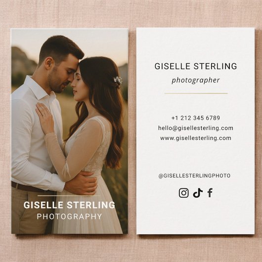 Carte De Visite Minimal Modern Typography Photography