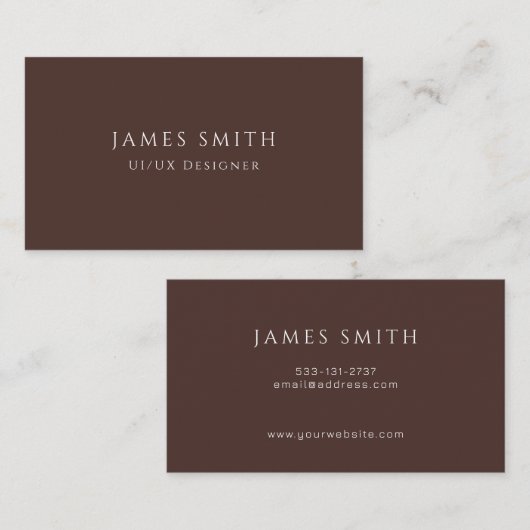 Carte De Visite Minimal Modern UI UX Designer Business Card (Devant / Derrière)
