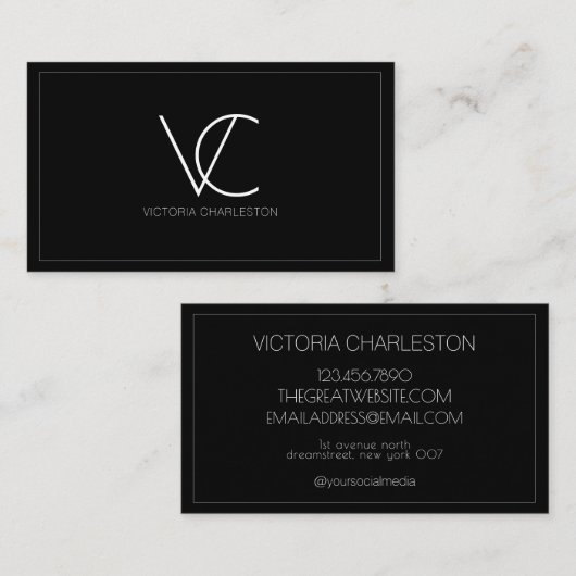 Carte De Visite Minimal moderne (Devant / Derrière)