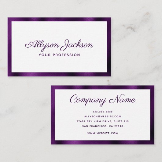 Carte De Visite Minimal moderne (Devant / Derrière)