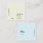 Carte de visite minimal moderne de carré de (Devant / Derrière)
