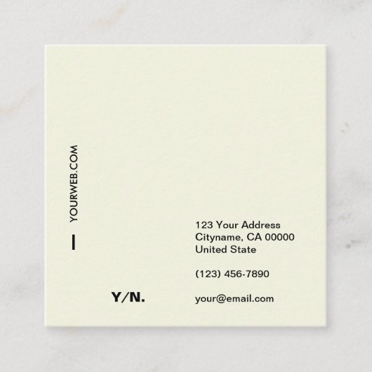 Carte de visite minimal moderne de carré de (Devant)
