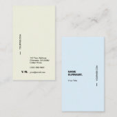 Carte de visite minimal moderne de verticale de (Devant / Derrière)