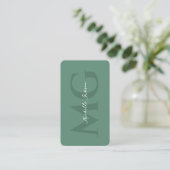 Carte De Visite Minimal moderne Dusty Turquoise Professionnel Simp (Debout devant)