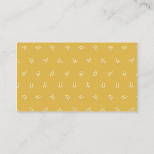 Carte De Visite Minimal moderne Jaune Botanique Simple QR Code (Dos)